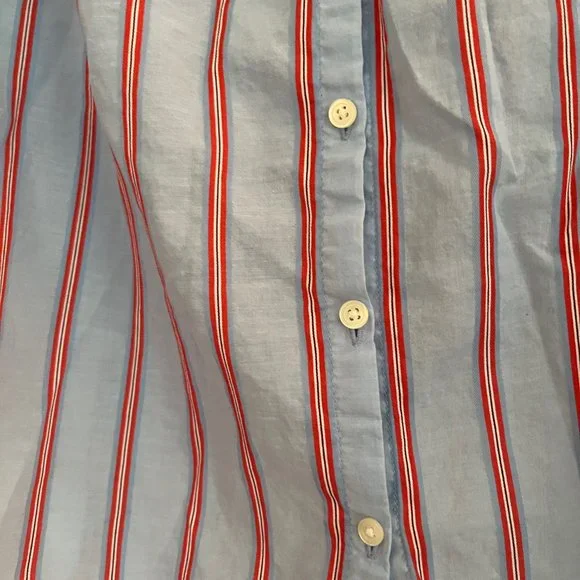 Madewell Striped Button Down Short Sleeve Shirt - XS - Picture 3 of 9
